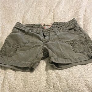 Casual Olive Green Women's Shorts